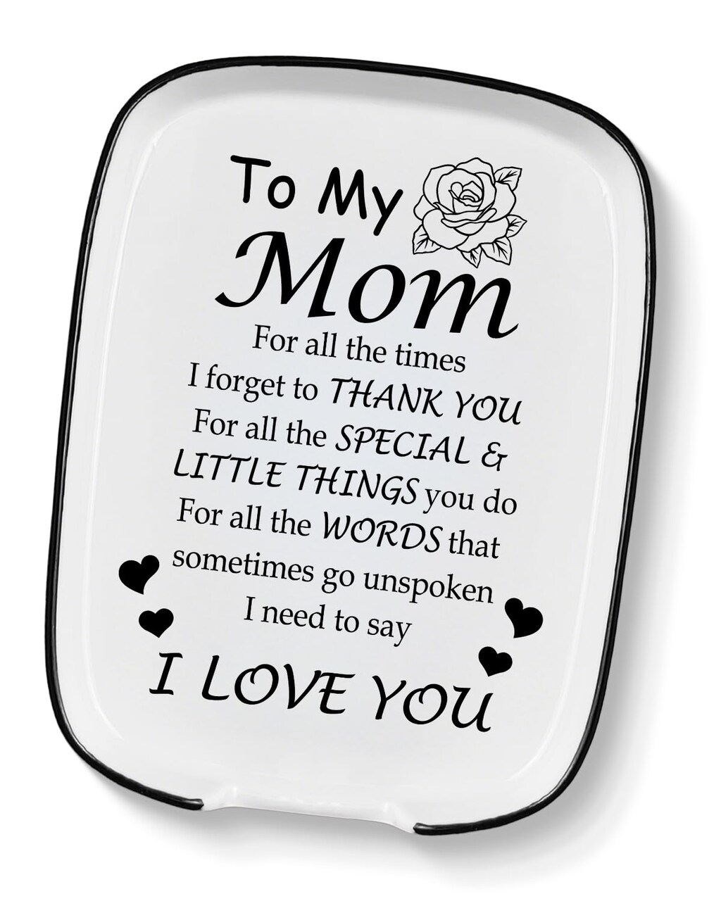 Thank You Gifts for Mom, I Love You Gift for Moms, Mothers Day Birthday Kitchen Gift for Mom Mother from Daughter Son, Spoon Rest for Stove Top, Spoon Holder for Kitchen Counter Decor